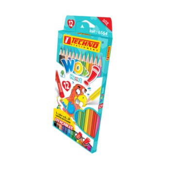 CRAYONS DE COULEUR WOW HEART BOITE DE 12 CLR "TECHNO" REF: 6564