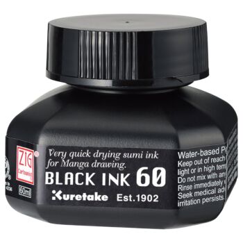 ENCRE CALLIGRAPHIE NOIR DE 60 ml "Kuretake" REF: CNCE104-6